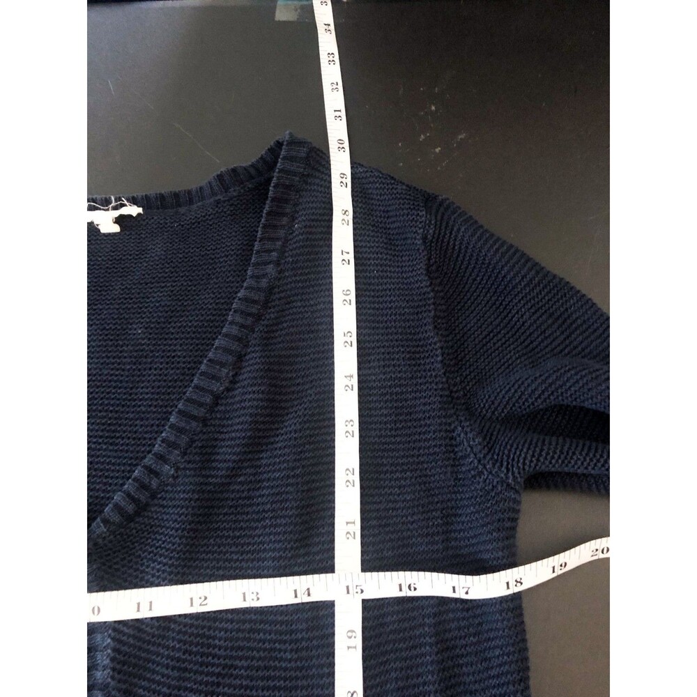 Eileen Fisher 100% Linen Button Front Long Cardigan Blue Womens large - Picture 5 of 7